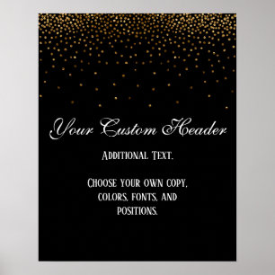 Affiche Gold Confetti Élégant Do It Yself Mariage Sign