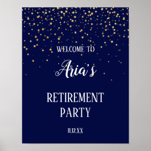 Affiche Gold Confetti sur la fête de la retraite de la Mar