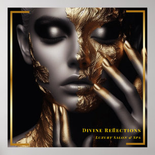 Affiche Gold Elegance Divine Réflexions Salon & Spa Poste