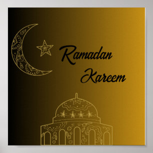 Affiche Gold et Black Happy Ramadan Kareem 2024