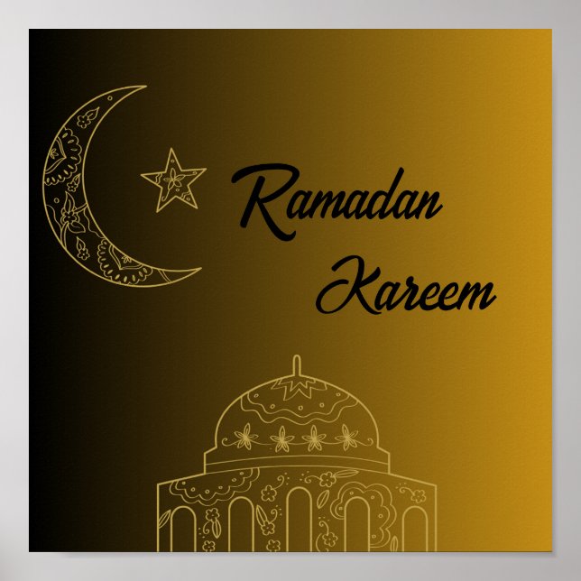 Affiche Gold et Black Happy Ramadan Kareem 2024 (Devant)