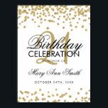 Affiche Gold Faux Glitter Confetti White 21st Birthday<br><div class="desc">Elegant 21st Birthday Gold Faux Glitter Confetti White banner template.</div>