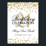 Affiche Gold Faux Glitter Confetti White 21st Birthday<br><div class="desc">Elegant 21st Birthday Gold Faux Glitter Confetti White banner template.</div>