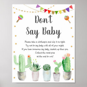 Affiche Gold Fiesta Cactus Ne pas dire Baby Game