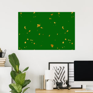 Affiche Gold Flakes sur Emerald Green