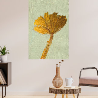 Affiche Gold Flower on Canvas