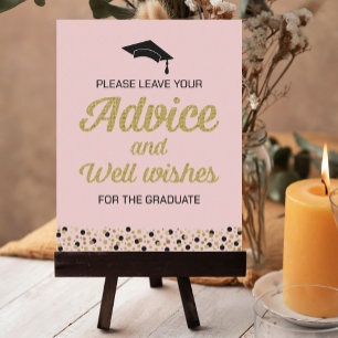 Affiche Gold Foil Script Conseils et voeux de bien Signe G