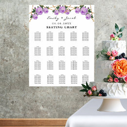 Affiche Gold Geometric Purple Floral Wed 200