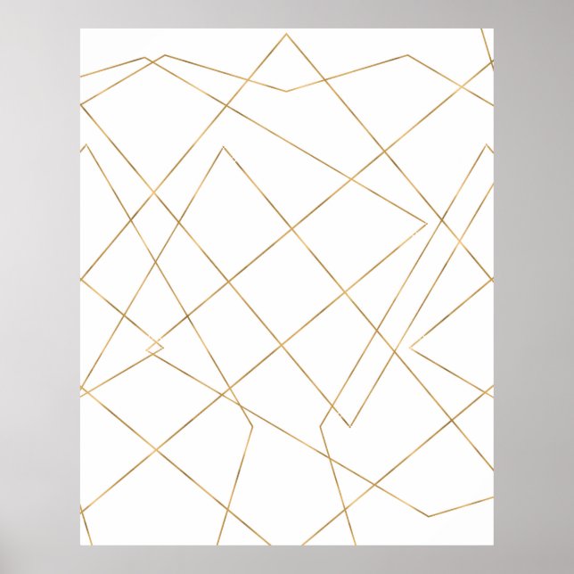 Affiche Gold Geometric Strokes Abstract (Devant)