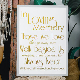 Affiche Gold In Loving Memory Wedding Sign