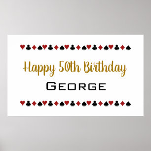 Affiche Gold Las Vegas Style Casino Card convient Annivers