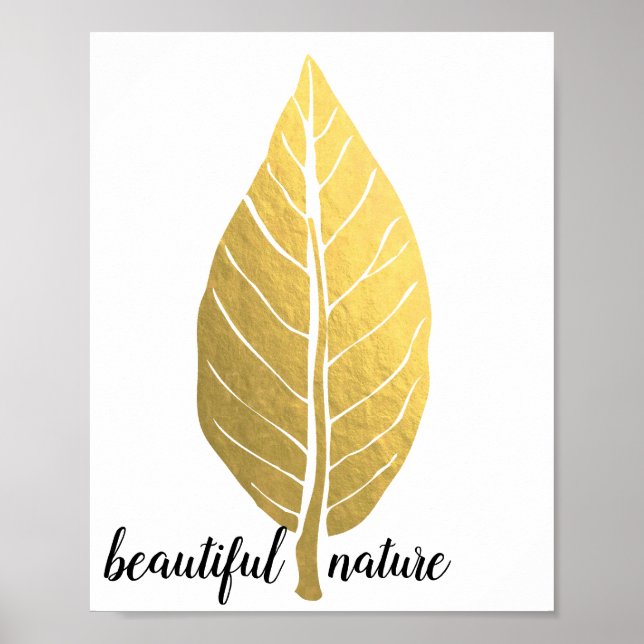 Affiche Gold leaf Nature Love Art Paint (Devant)