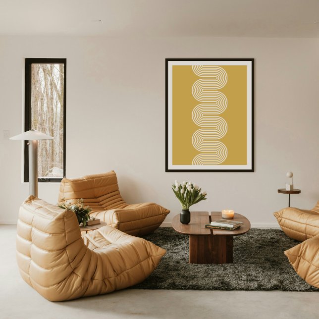 Affiche Gold Lombard Wavy Lines Modern Minimal Art Print (Créateur téléchargé)