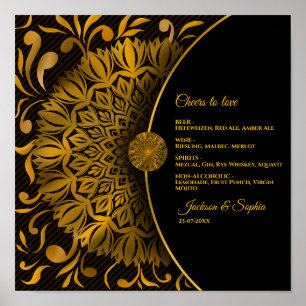 Affiche Gold mandala classique élégant boisson de luxe men