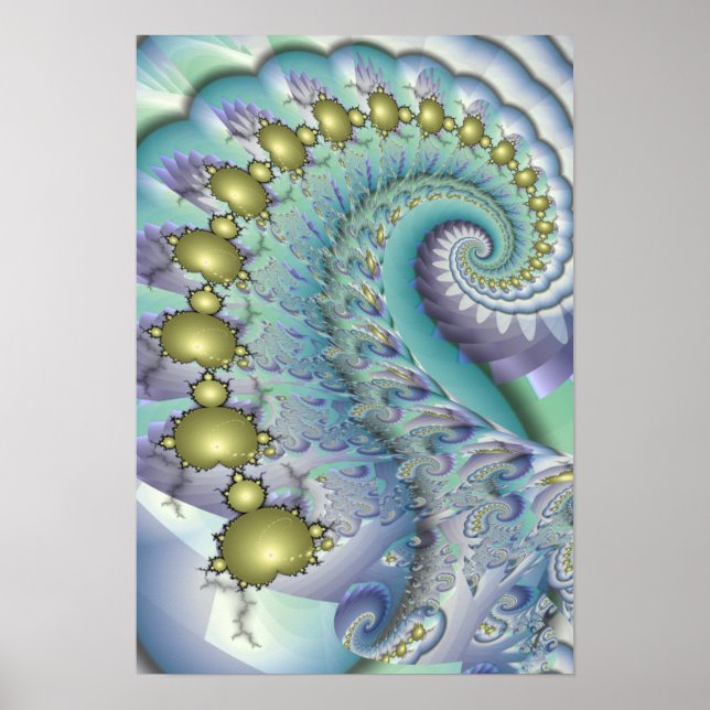 Affiche Gold Mandelbrot Spiral (Devant)