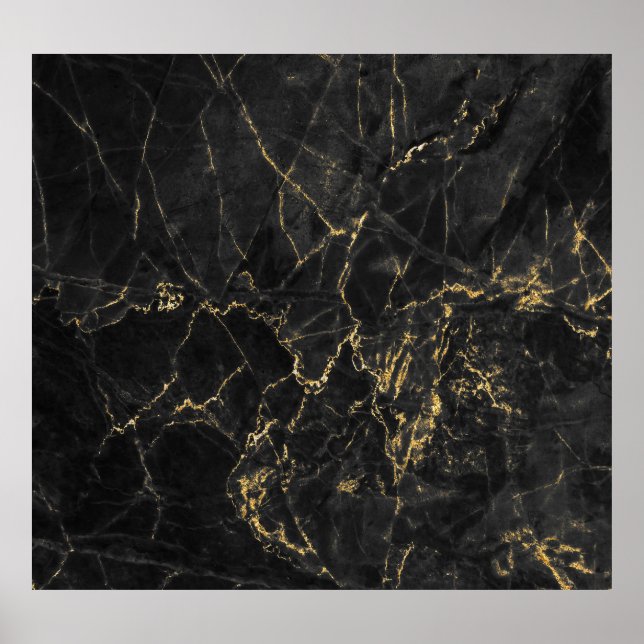 Affiche Gold Marbling Black Arrière - plan Texture (Devant)