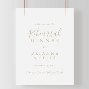 Affiche Gold Minimalist Rehearsal Dinner Welcome Sign