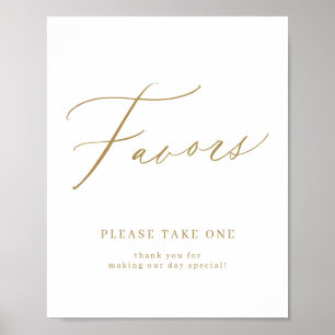 Affiche Gold minimum de mariage faveurs de mariage script 