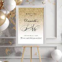 Gold Parties scintillant Sweet 16 Accueil personna