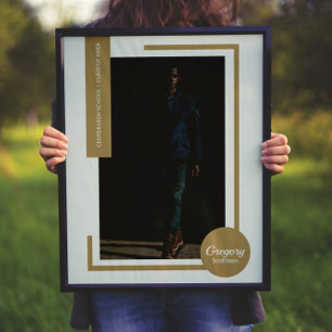 Affiche Gold Photo Moderne Graduation