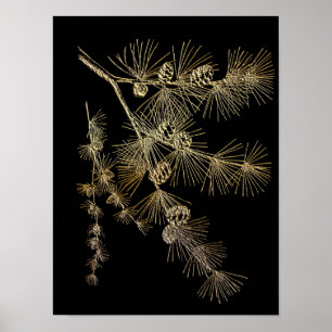 Affiche Gold pine tree Plants nature