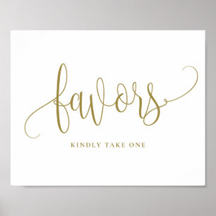 Affiche Gold Pretty Calligraphy Script Party Faveurs