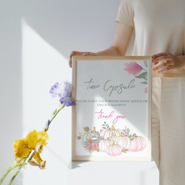 Affiche Gold rose blanc Citrouille Petit bébé temps Capsul (Créateur téléchargé)