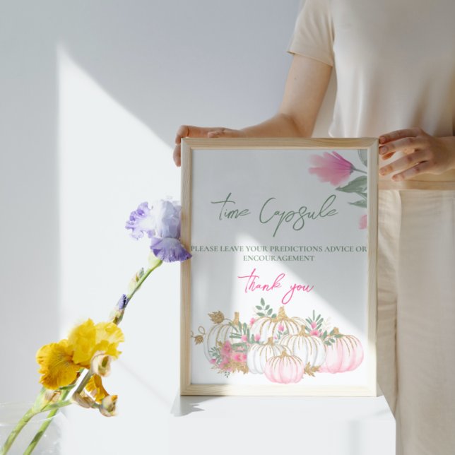 Affiche Gold rose blanc Citrouille Petit bébé temps Capsul (Créateur téléchargé)