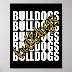 Affiche Gold School Sports Fan Team Spirit