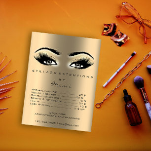 Affiche Gold Sepia Maquillage Artiste Lashes Tarifs