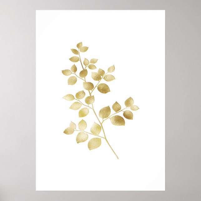 Affiche Gold Shimmery Feuilles Matte (Devant)