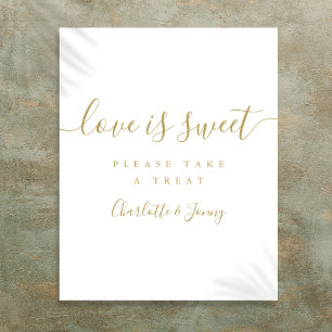Affiche Gold Signature Script Love Is Sweet Sign