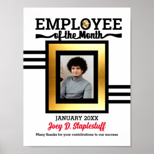 Affiche Gold star photo employee of the month award