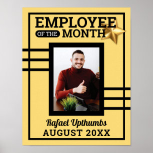 Affiche Gold star photo insert employé du mois