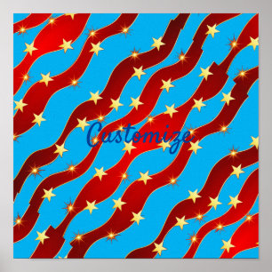 Affiche Gold Stars Ciel patriotique Thunder_Cove