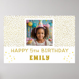 Affiche Gold Stars Faux Parties scintillant Fête Anniversa
