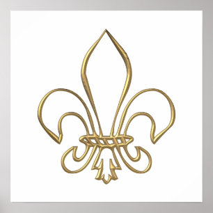 Affiche Golden "3-D" Fleur-de-lis