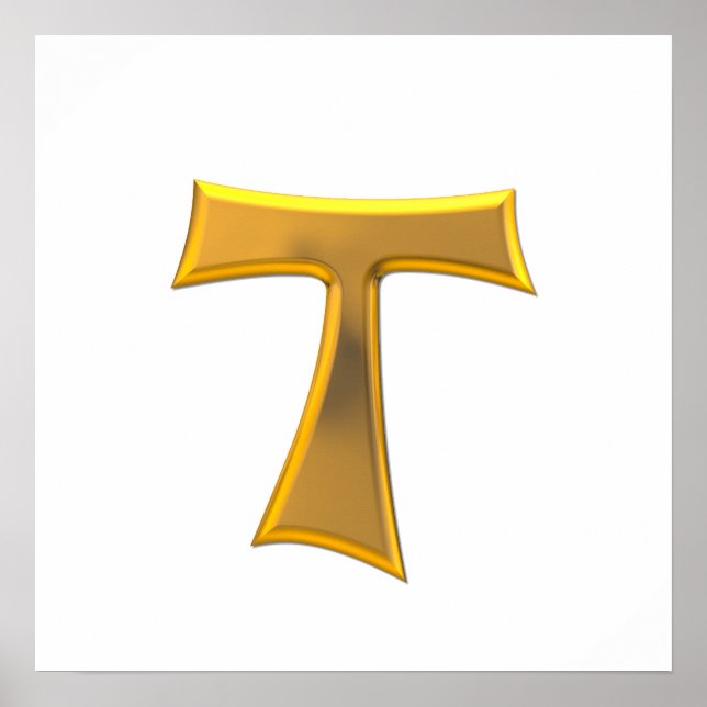 Affiche Golden 3-D Look Franciscan Tau Cross (Devant)