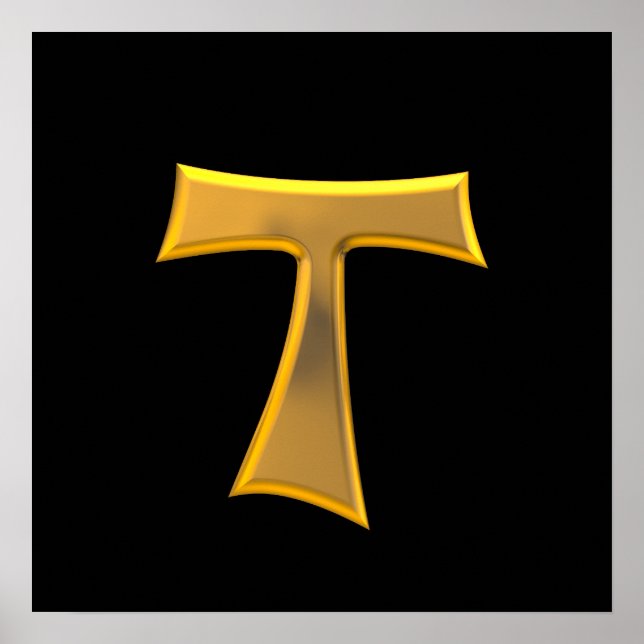 Affiche Golden 3-D Look Franciscan Tau Cross (Devant)
