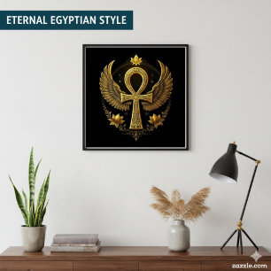 Affiche Golden Ankh   Symbole égyptien
