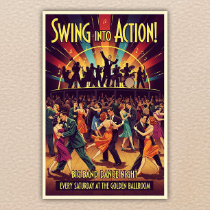 Affiche Golden Ballroom Big Band Dance Nuit