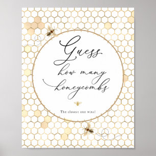 Affiche Golden Bee Devine combien de Honeycombs Signer