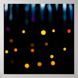 Affiche Golden & Blue Bokeh - Photographie Abstraite