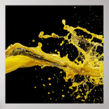 Golden Burst Liquide Art Poste