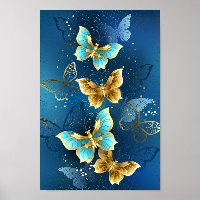 Affiche Golden butterflies (Devant)