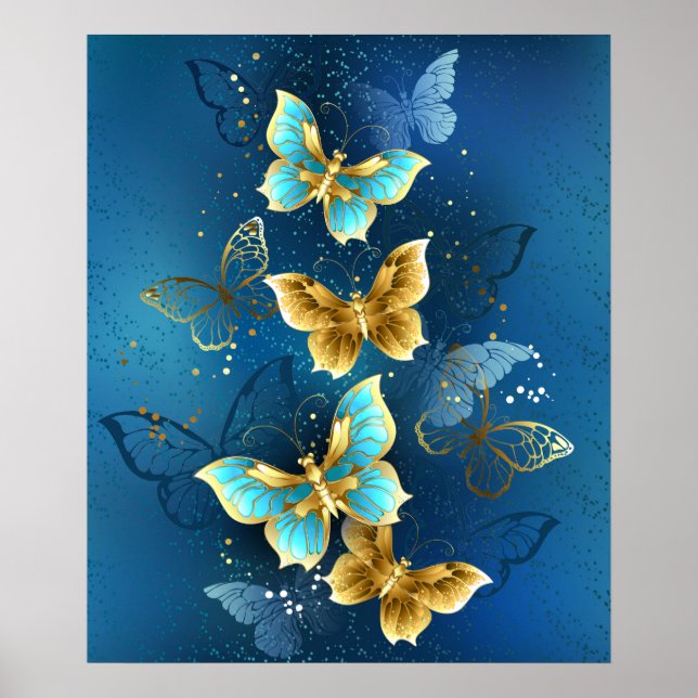 Affiche Golden butterflies (Devant)