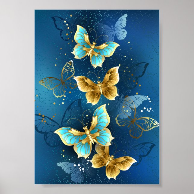 Affiche Golden butterflies (Devant)