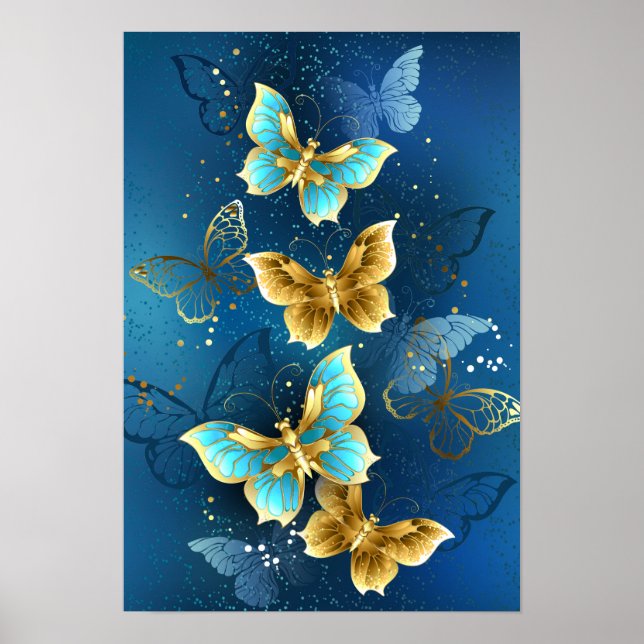 Affiche Golden butterflies (Devant)