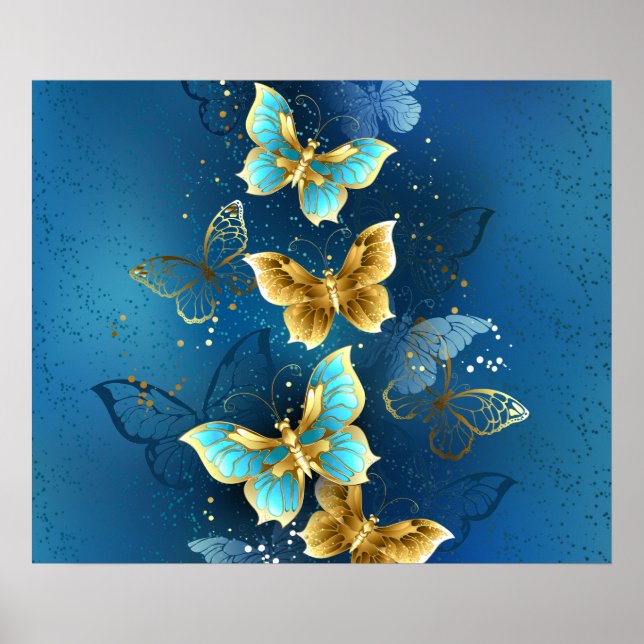 Affiche Golden butterflies (Devant)