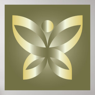 Affiche Golden butterfly